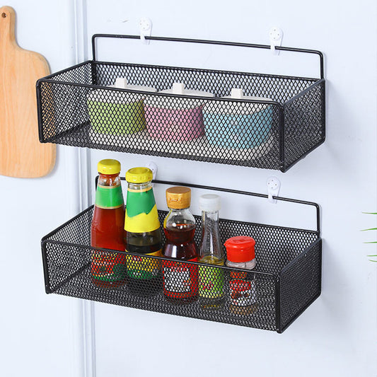 Black Wall-mounted Bathroom Shelf Shower Shampoo Rack Toilet 01