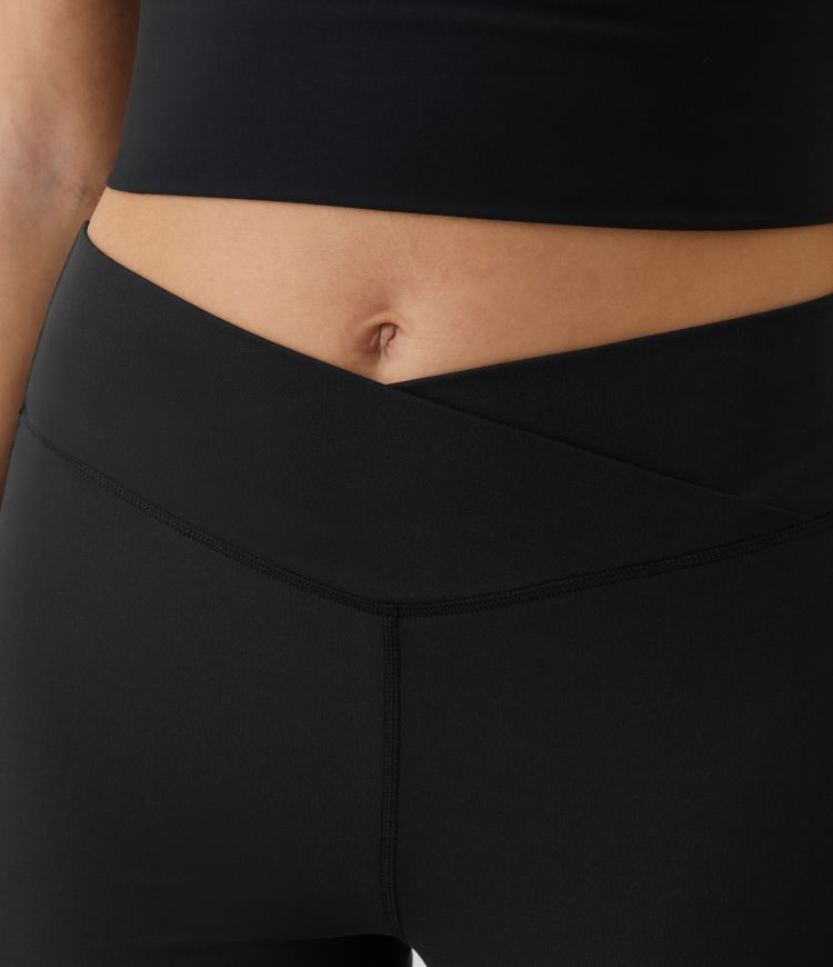 Comfortable High-Waisted Crossover Flare Yoga Leggings for Stylish Movement