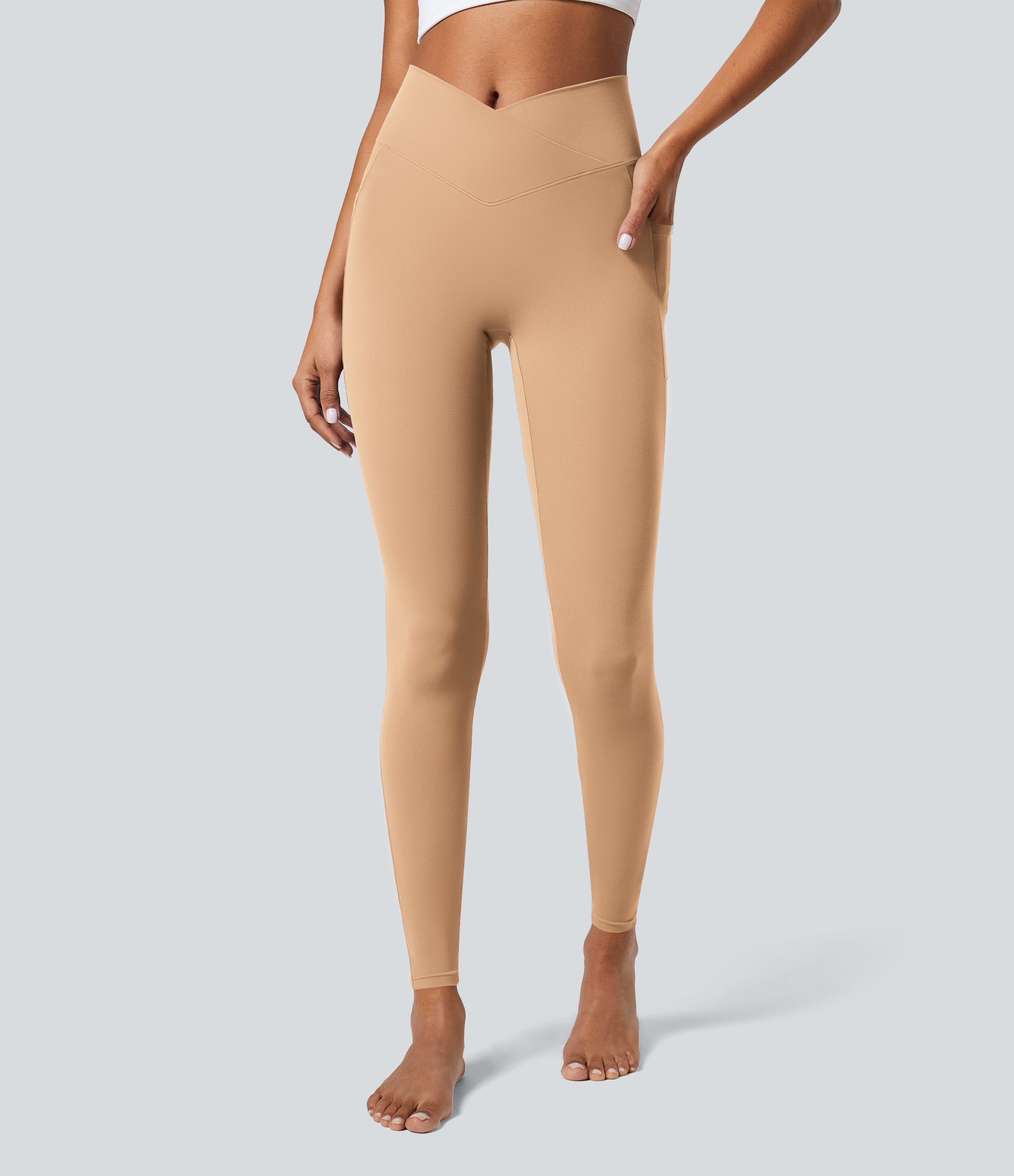 Halara Softlyzero Crossover Pocket UPF50+ High-Waisted Performance Leggings for Women