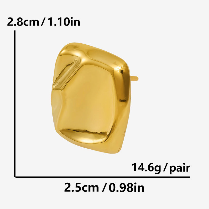 Glazed Surface Ear Stud Women 06
