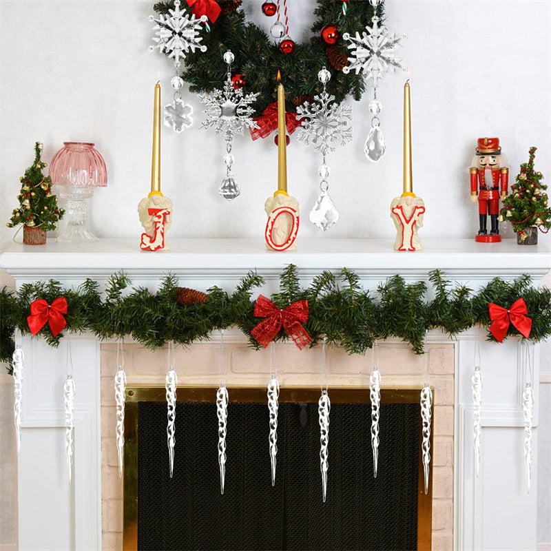 Christmas Tree Hanging Pendants Acrylic Ice Strip Snow 08
