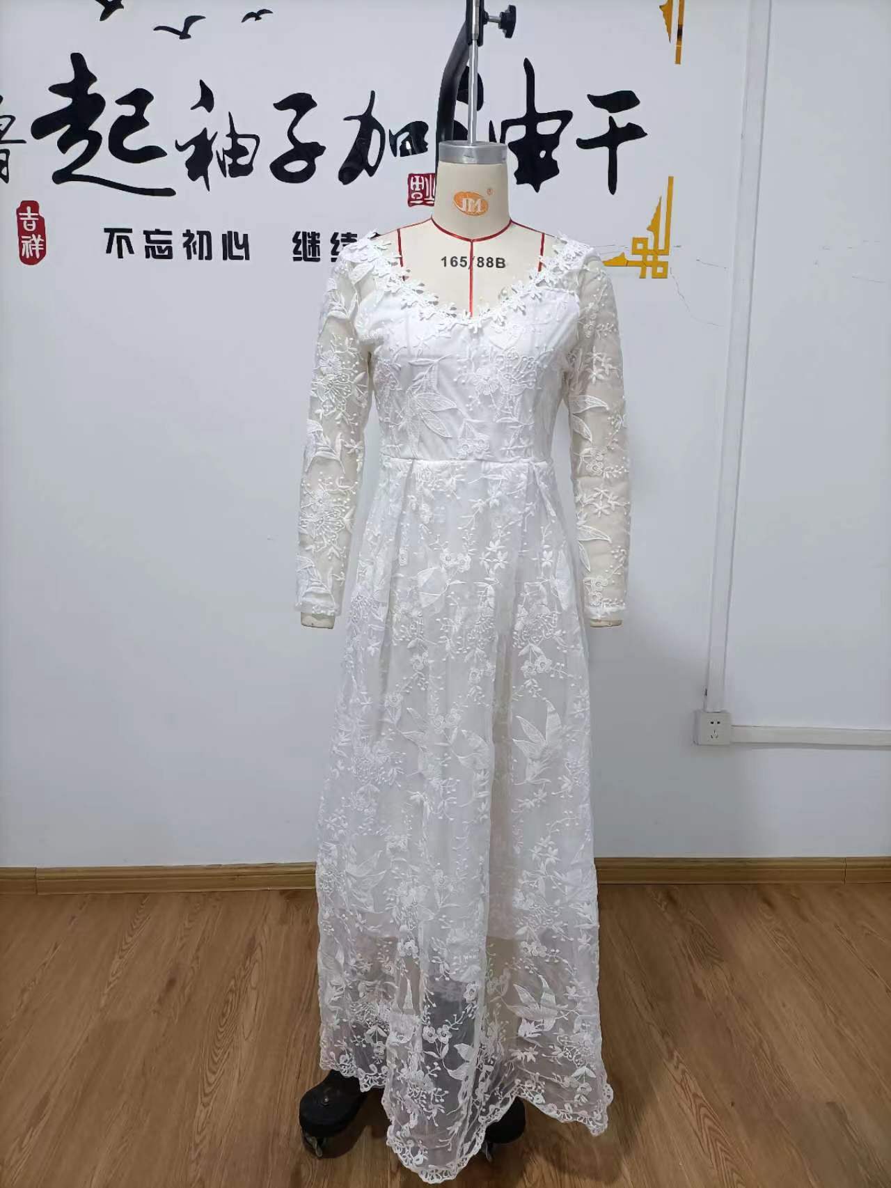 Long Sleeve Off-shoulder White Bridal Wedding Dress Dress