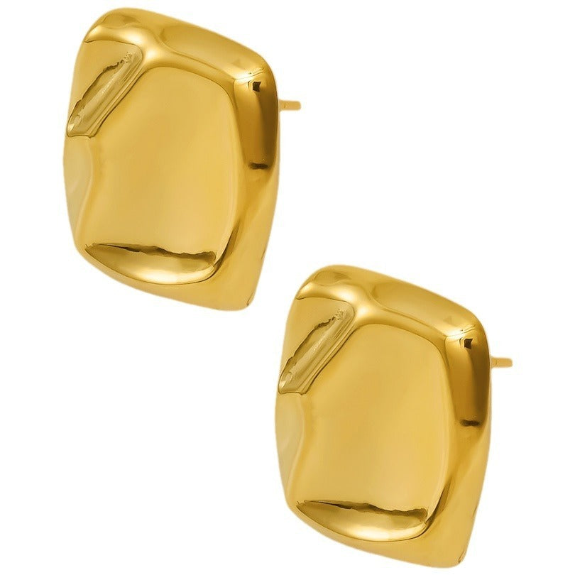Glazed Surface Ear Stud Women 01