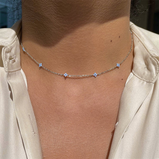 Blue Flower Necklace 01