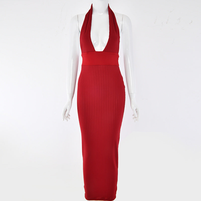 Halter neck pit strip dress