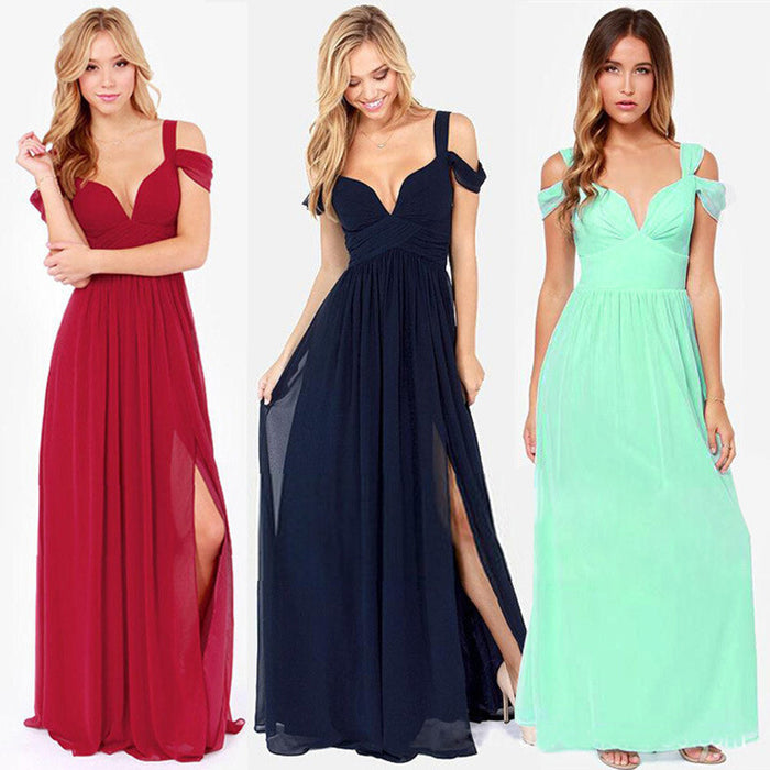 Long Floor Length Elegant Greek Style Pleated Dress 01