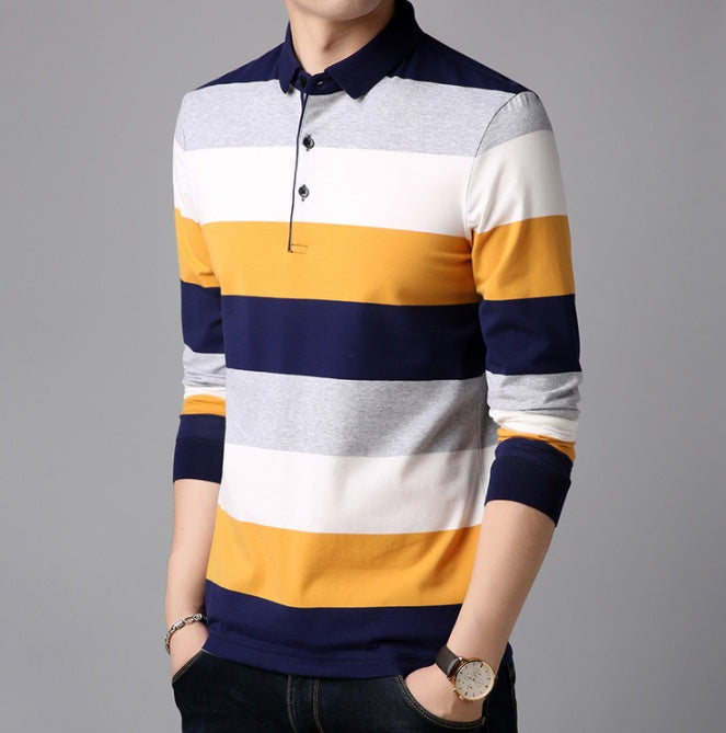 Casual men's slim stripe T-shirt