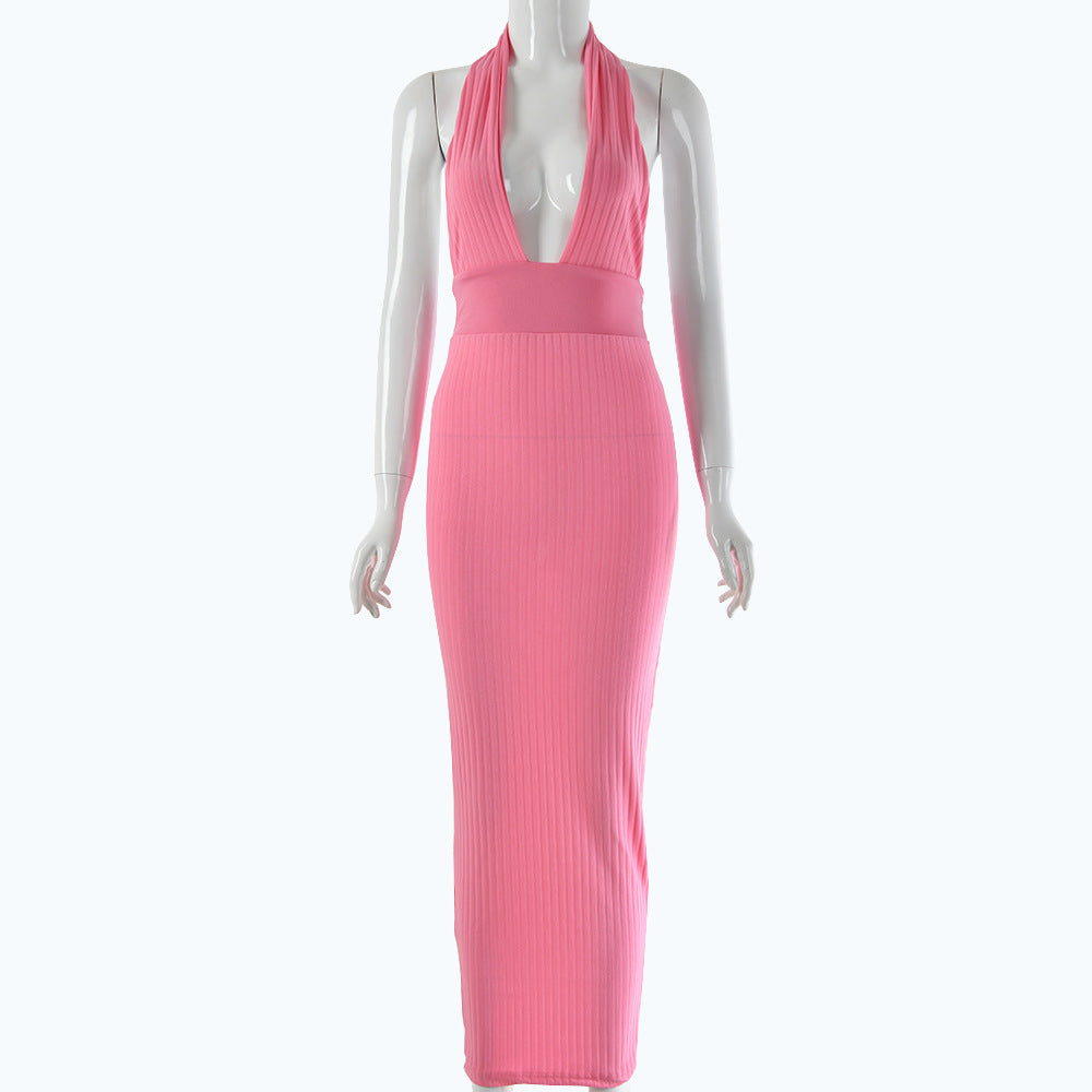 Halter neck pit strip dress