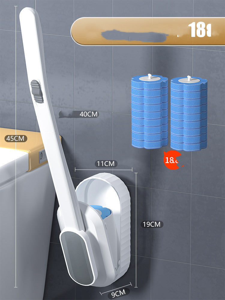 Disposable Toilet Long Handle Brush Bathroom Wall Mounted 05