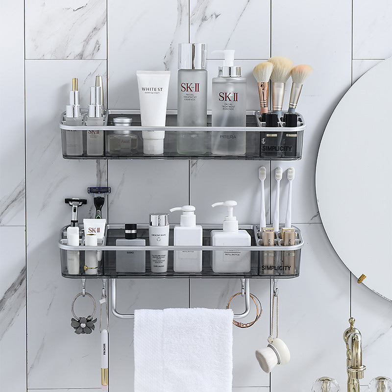 Wall-Mounted Bathroom Shelf Free Punching Toilet Storage Rack 01