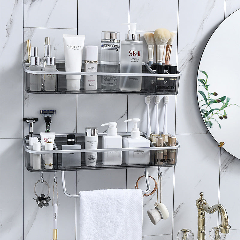 Wall-Mounted Bathroom Shelf Free Punching Toilet Storage Rack 05