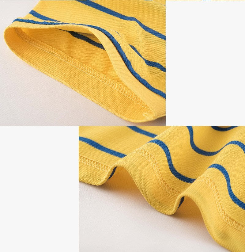 Casual POLO Shirt Striped Lapel Short Sleeve T-shirt