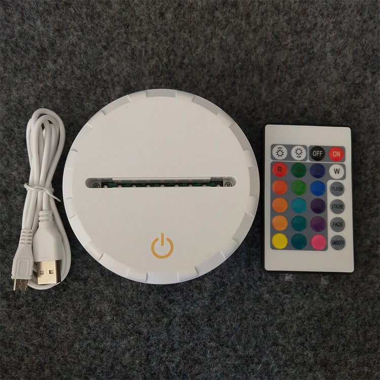 Christmas Gift Luminous Lamp Holder Crafts Remote Control Colorful Led Night Light Base