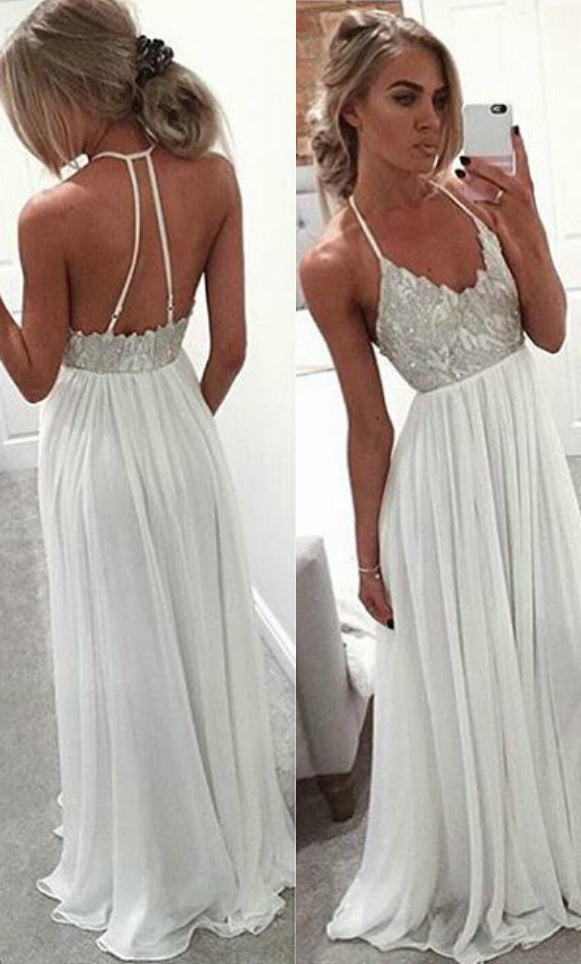 European and American Halter Halter V-neck Halter Halter Sexy Dress Dress
