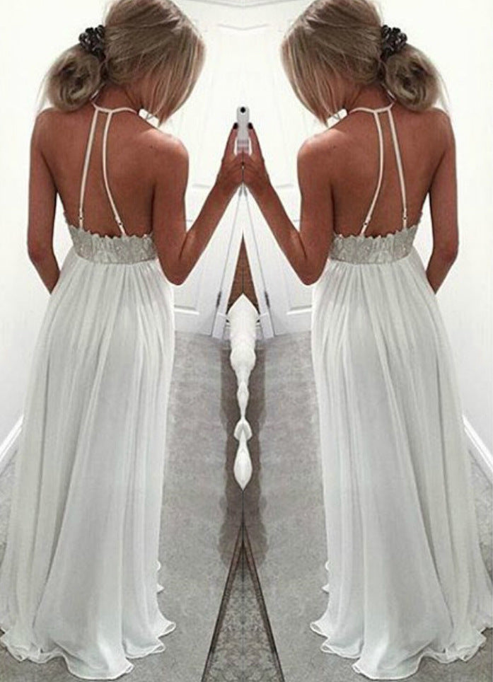 European and American Halter Halter V-neck Halter Halter Sexy Dress Dress