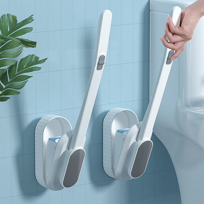 Disposable Toilet Long Handle Brush Bathroom Wall Mounted 09