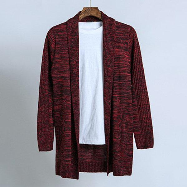Knit Cardigan Men's Warm Casual Long Jacket