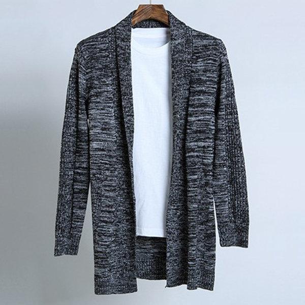 Knit Cardigan Men's Warm Casual Long Jacket