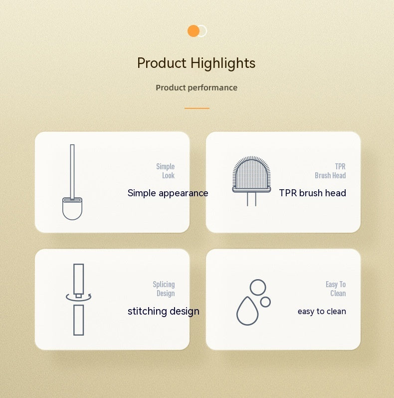 Quick-drying toilet brush set with flexible silicone bristles and wall-mounted storage