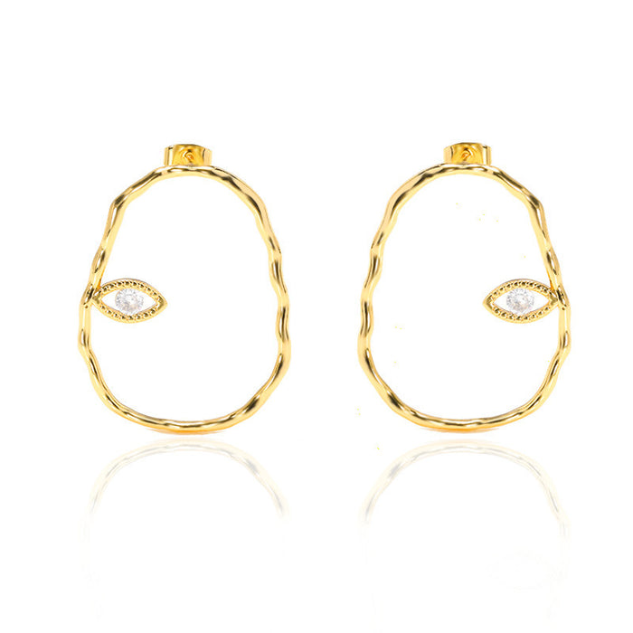 Exaggerated Earrings 18k Gold-plated Geometric Eye Earrings