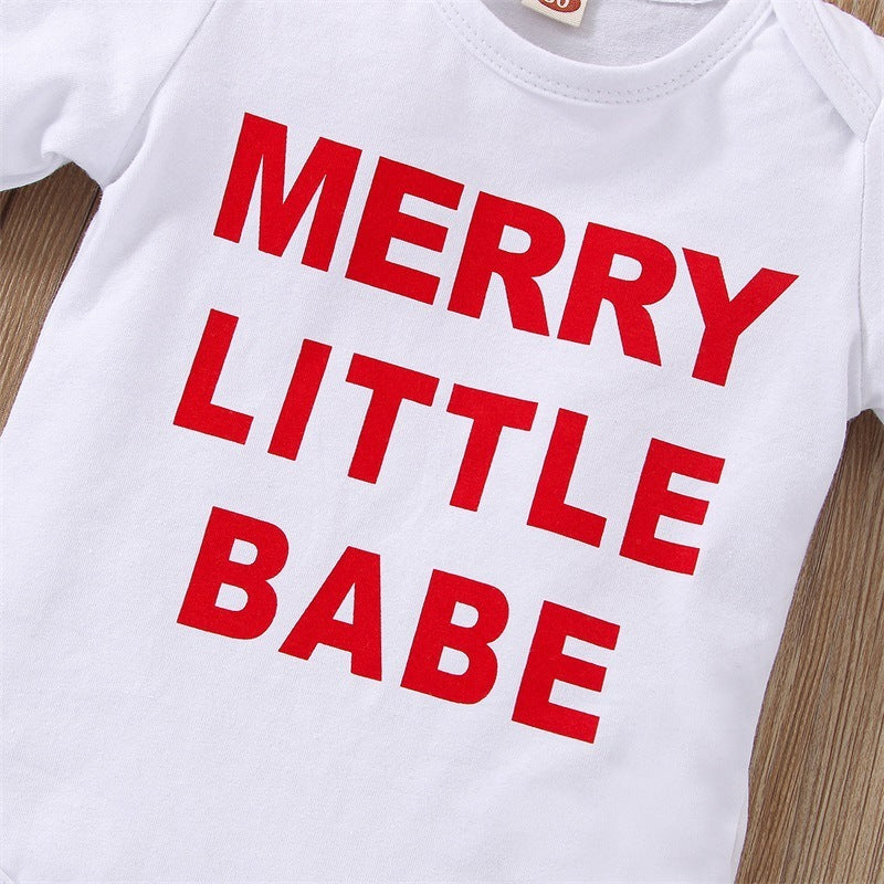 Infant Baby Girl Infant Letter Long-sleeve Suit