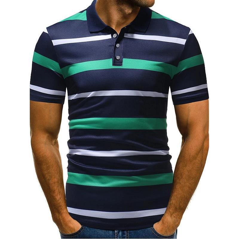Striped Polo Shirt Men's Summer Short-sleeved T-shirt