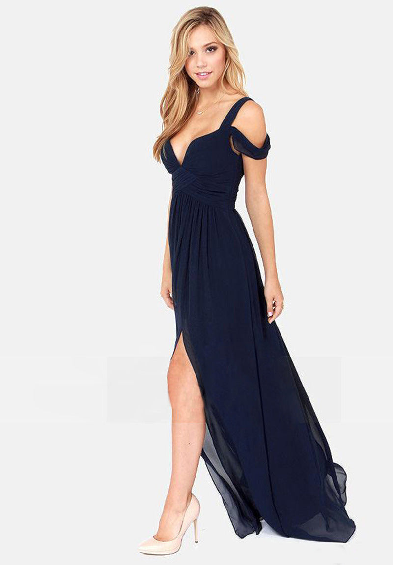 Long Floor Length Elegant Greek Style Pleated Dress 09