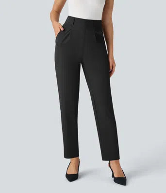 Collared Roll Up Sleeve Belted Relaxed Work Shirt Dress