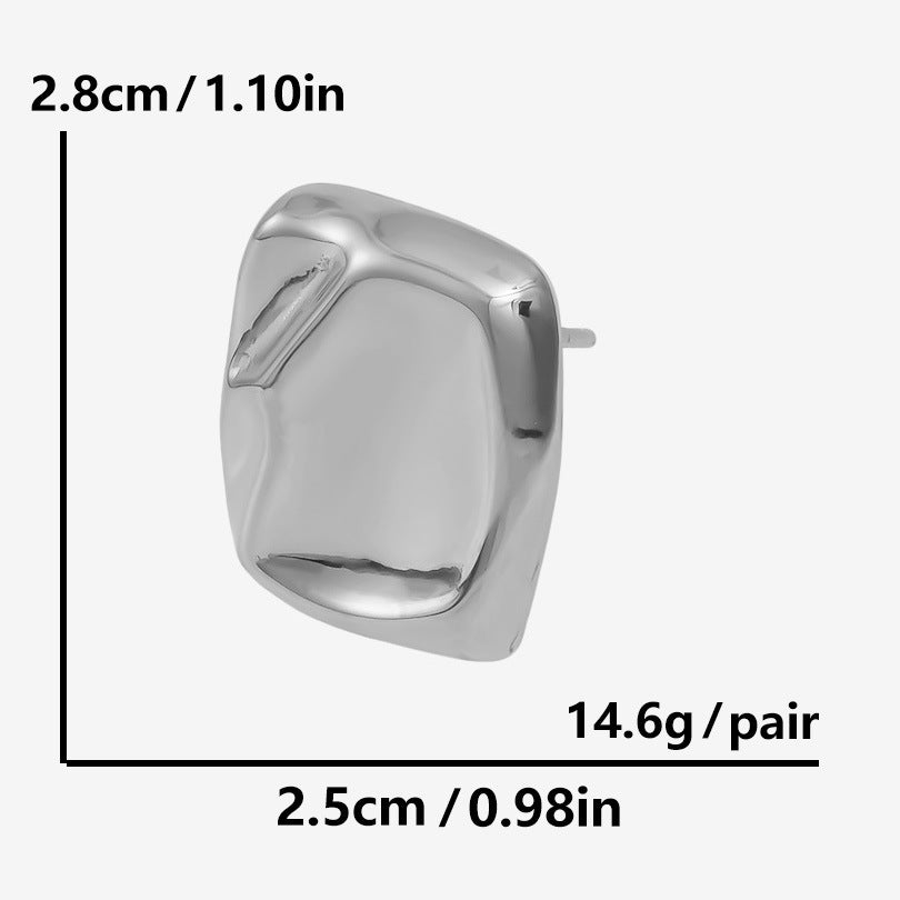 Glazed Surface Ear Stud Women 02