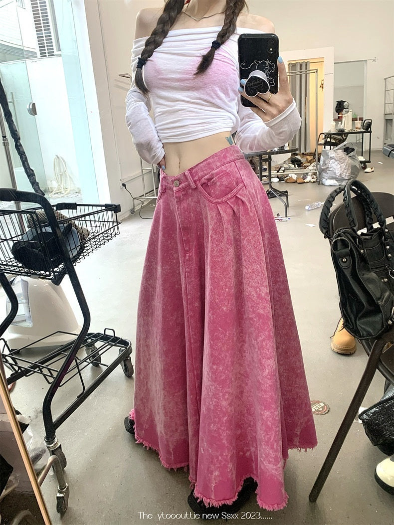 Design Low Waist Slimming A Line Grinding Plate Dress