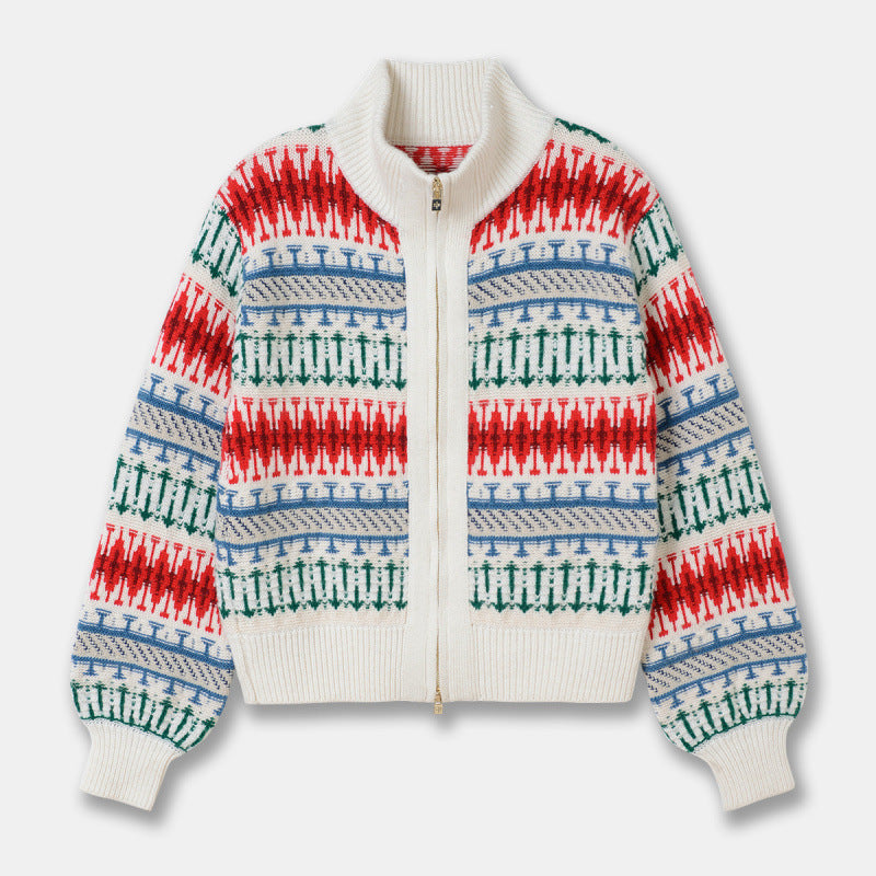 Women's Retro Heavy-duty Jacquard Thickened Wool Sweater