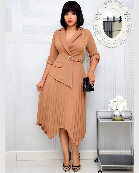Suit pleated dress