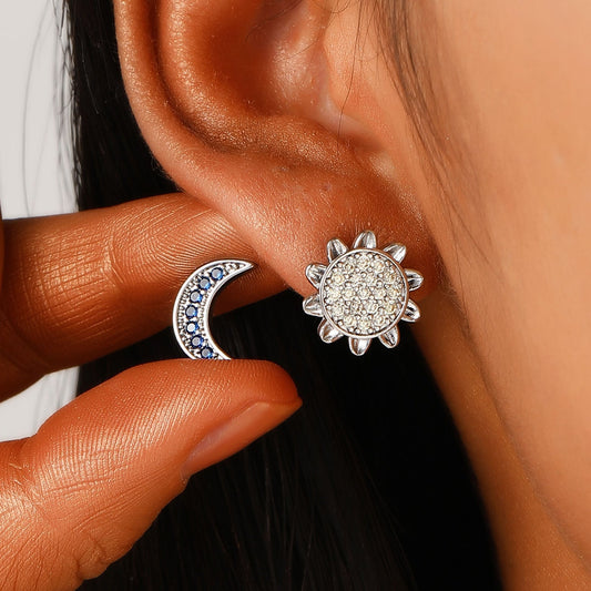 Sun And Moon Full Diamond Stainless