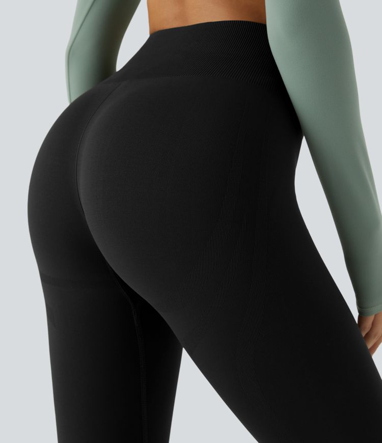 Halara Seamless Flow Mid-Rise Tummy Control Butt Lifting Yoga Leggings