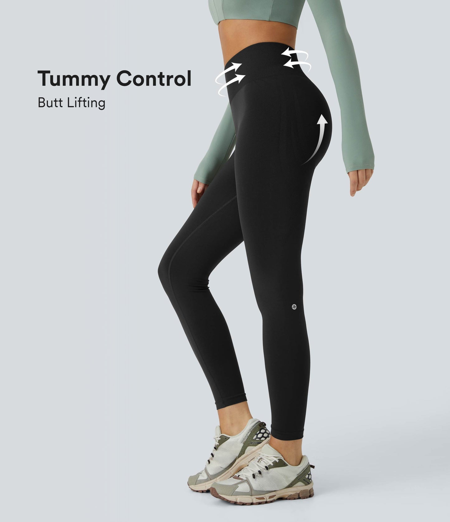 Halara Seamless Flow Mid-Rise Tummy Control Butt Lifting Yoga Leggings