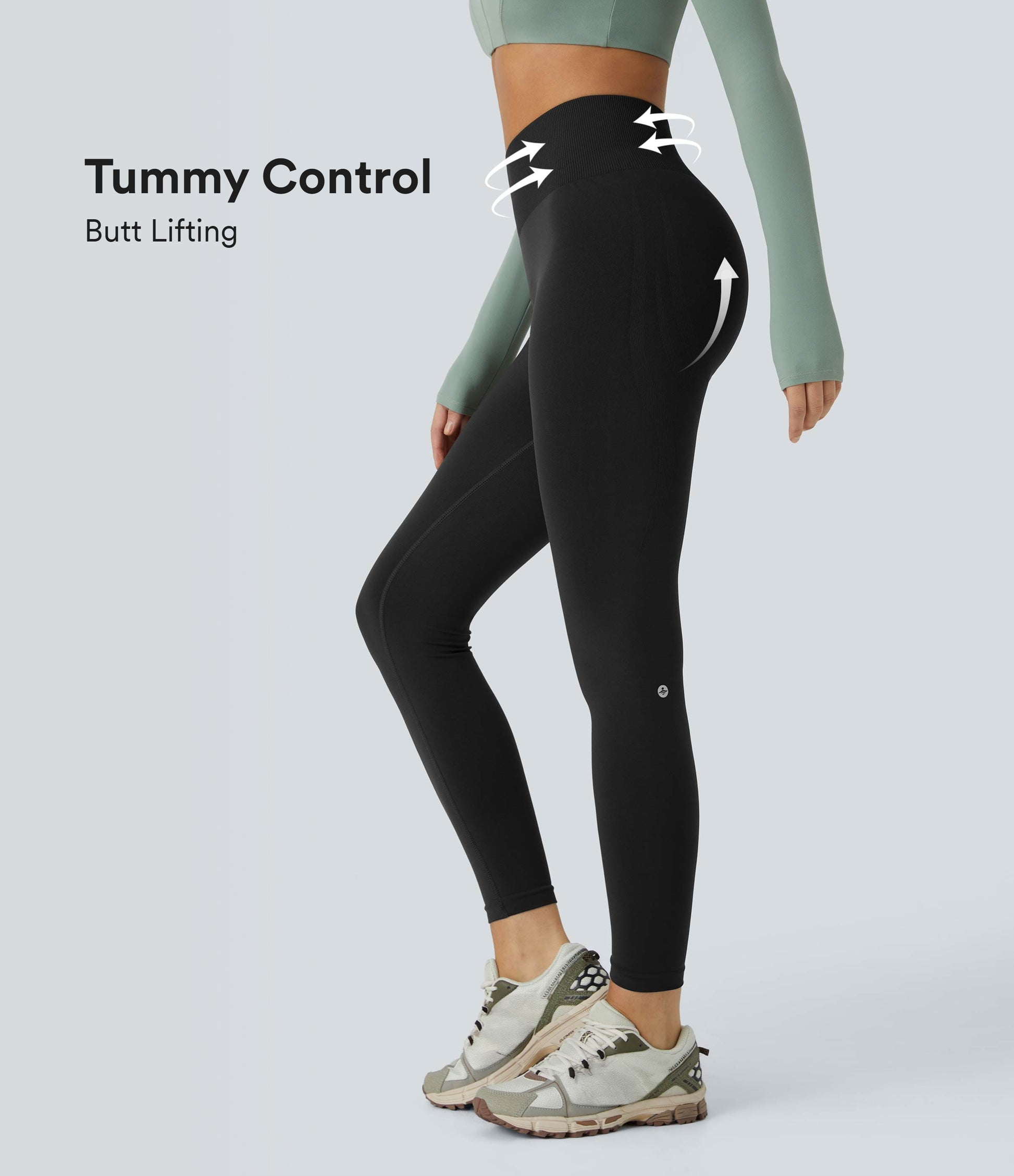 Halara Seamless Flow Mid-Rise Tummy Control Butt Lifting Yoga Leggings