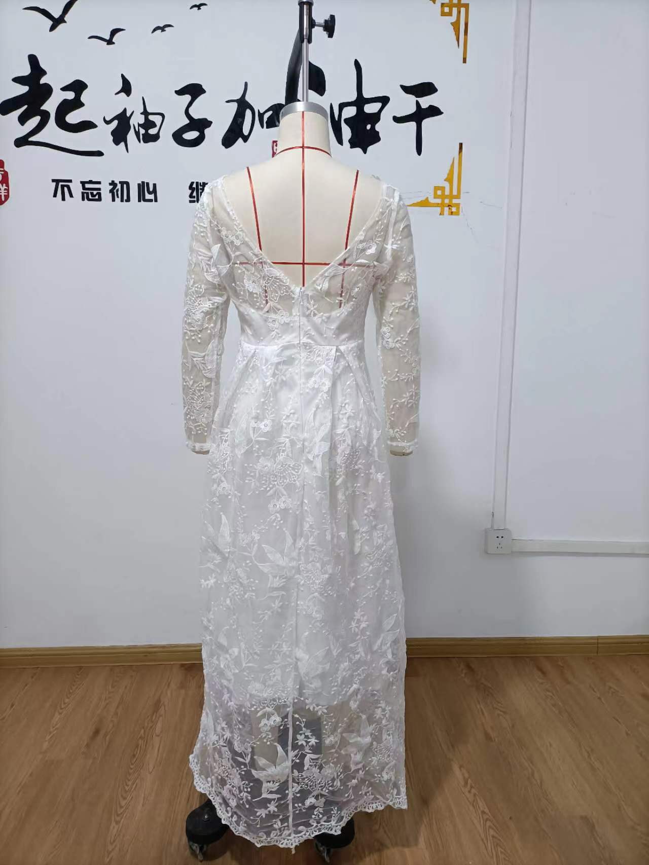 Long Sleeve Off-shoulder White Bridal Wedding Dress Dress