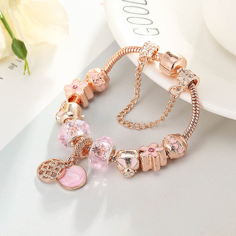 Geometric Rose Gold Bracelet Women 07