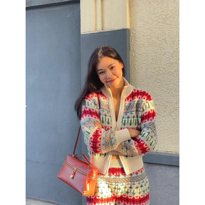 Women's Retro Heavy-duty Jacquard Thickened Wool Sweater