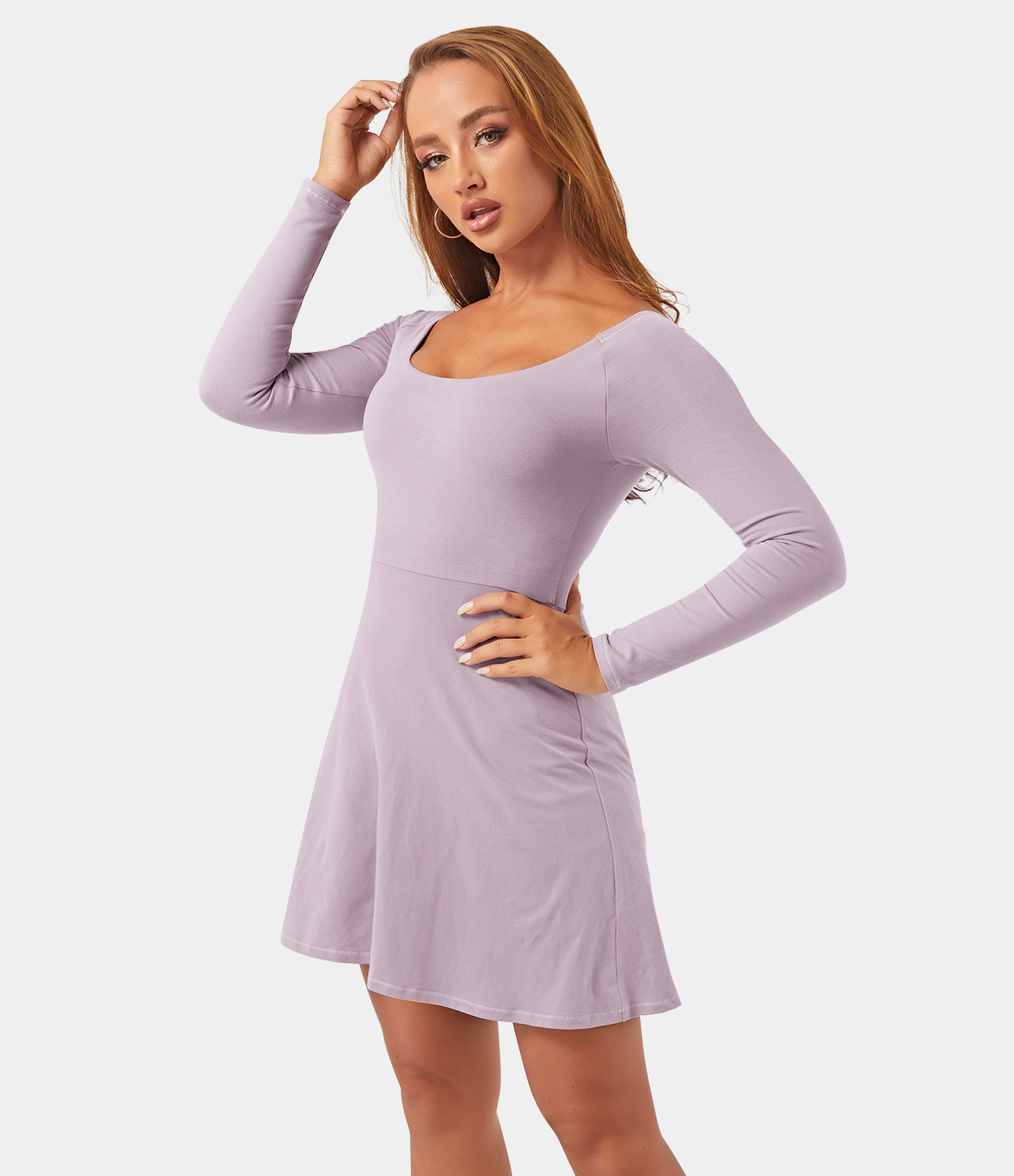 Long Sleeve 2-in-1 Pocket Mini Tennis Active Dress