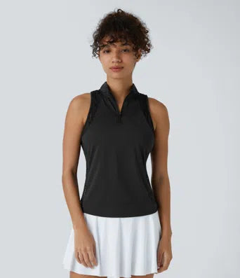 Zipper Racerback Split Side Pocket 2-Piece Mini Tennis Active Dress