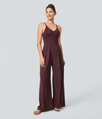 Adjustable Strap U Back Backless Twisted Flare Flowy Maxi Slip Resort Dres