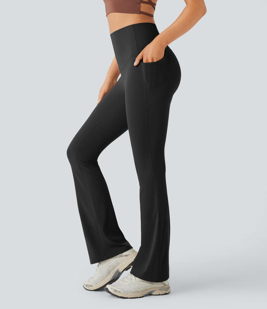 Halara UltraSculpt™ SoCinched High Waisted Tummy Control Side Pocket Shaping Yoga Flare Leggings