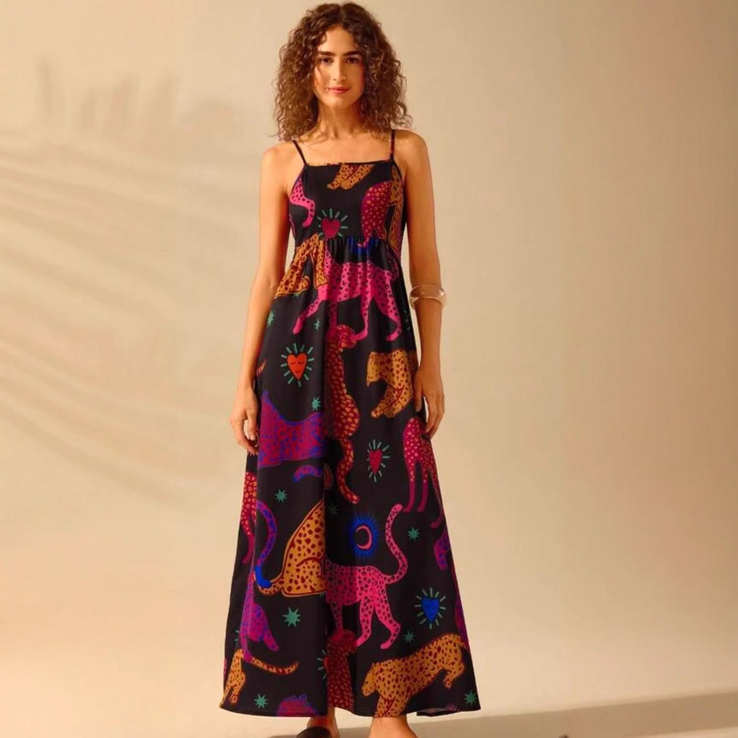 Printing Slip Dress Vacation Style Women's Clothing