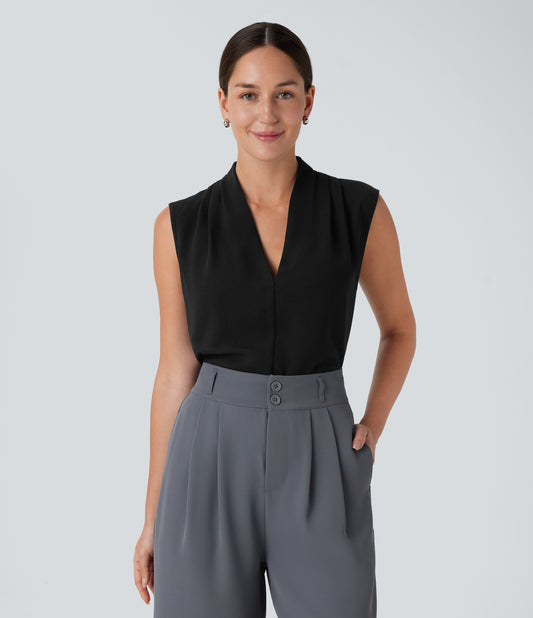 Halara Women's V-Neck Sleeveless Work Blouse - Soft, Cool-Touch, Versatile Top