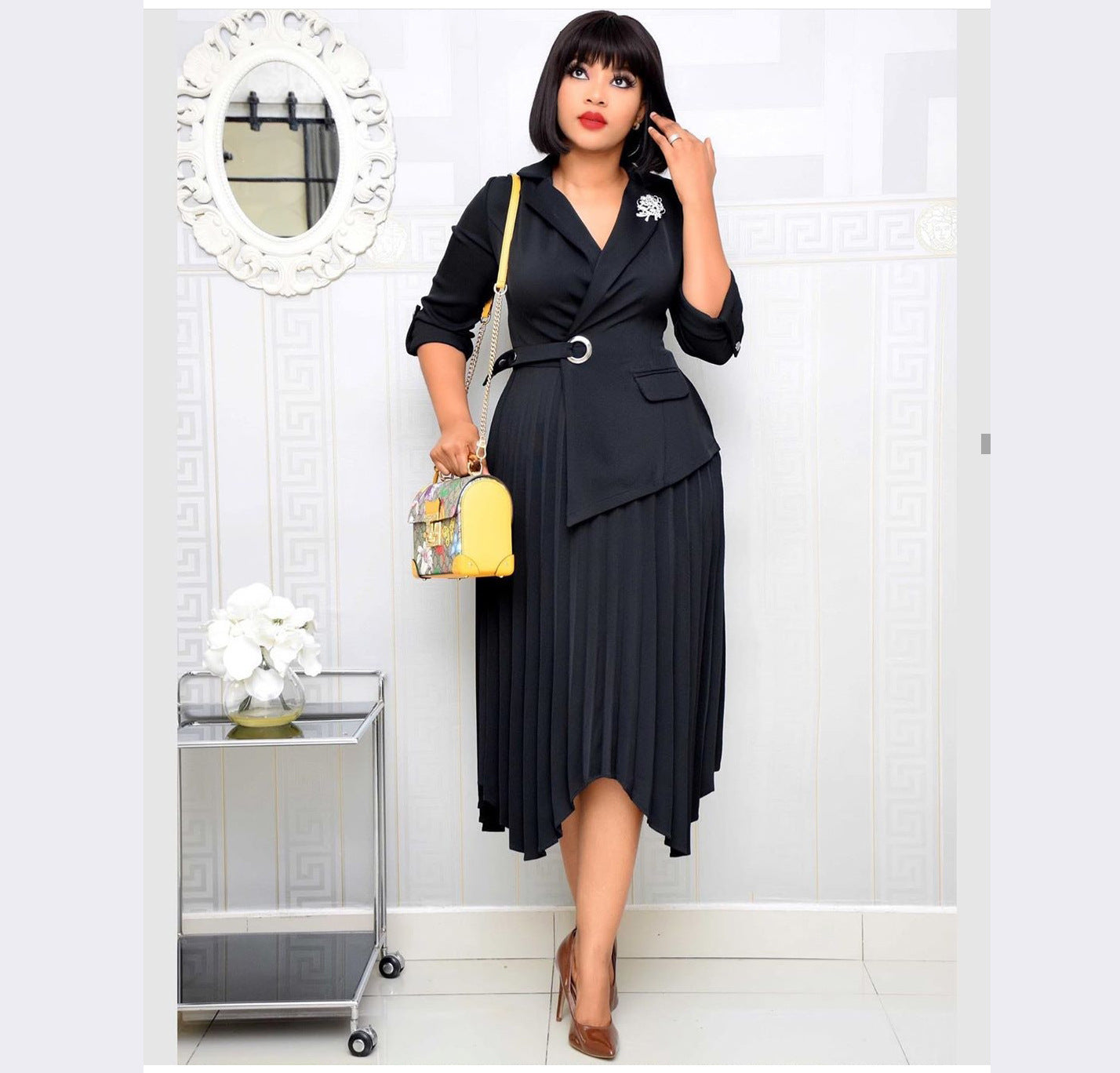 Suit pleated dress