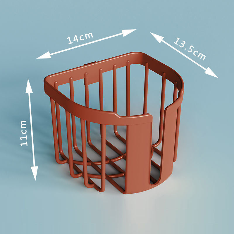 Bathroom paper storage shelf with no-holes installation and multi-roll capacity