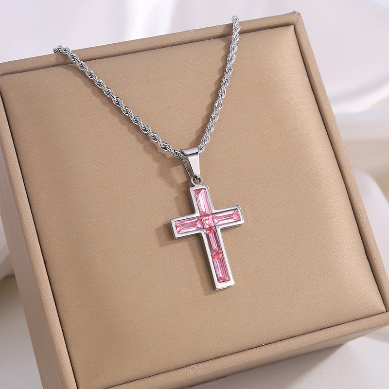 Diamond Cross Necklace 06