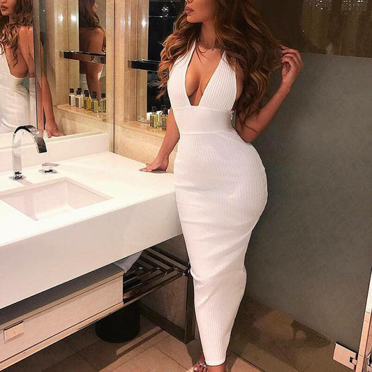 Halter neck pit strip dress