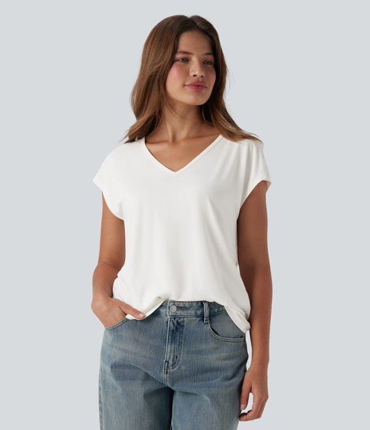 Halara Women's Everyday V-Neck Short Sleeve Comfortable Casual T-Shirt
